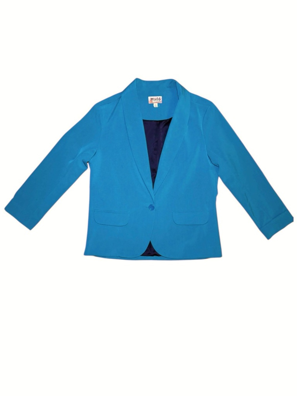 Mudd Teal Green Blue Three Quarter Sleeve one Button Blazer